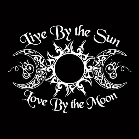 "Live By The Sun Love By The Moon" Vinyl Car Window Decal Sticker - Picture 1 of 7